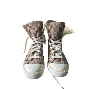 Coach Women’s Size 7B Bonney high Top Converse Style Sneakers